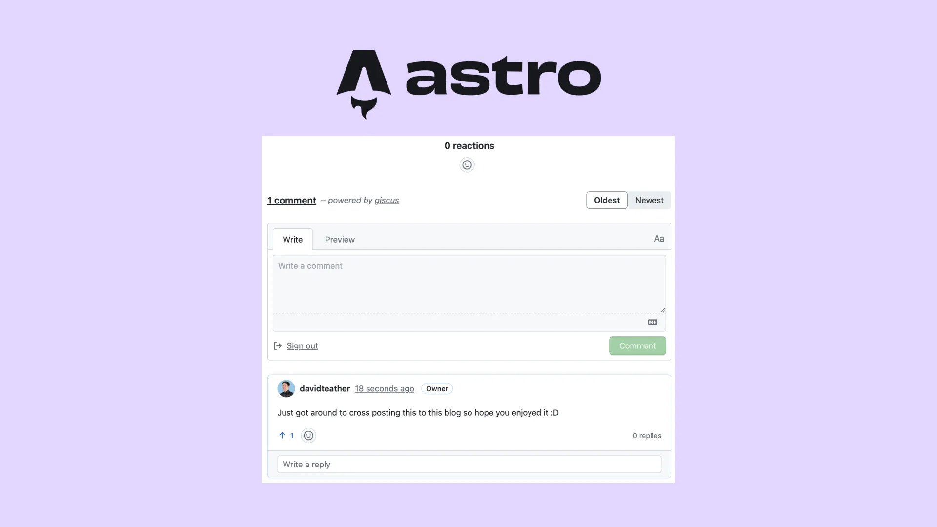 Adding Giscus Discussions to Astro thumbnail