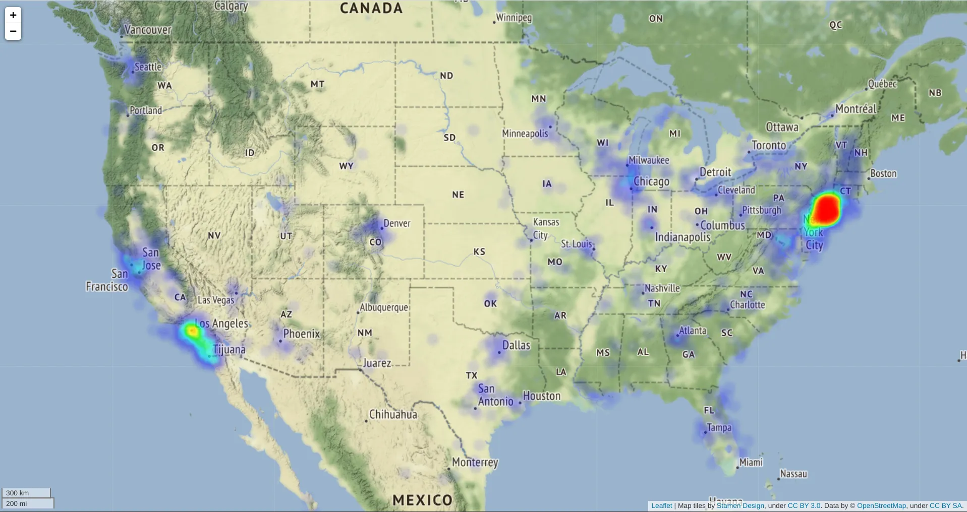 Visualization of YikYak Location in Madison, WI