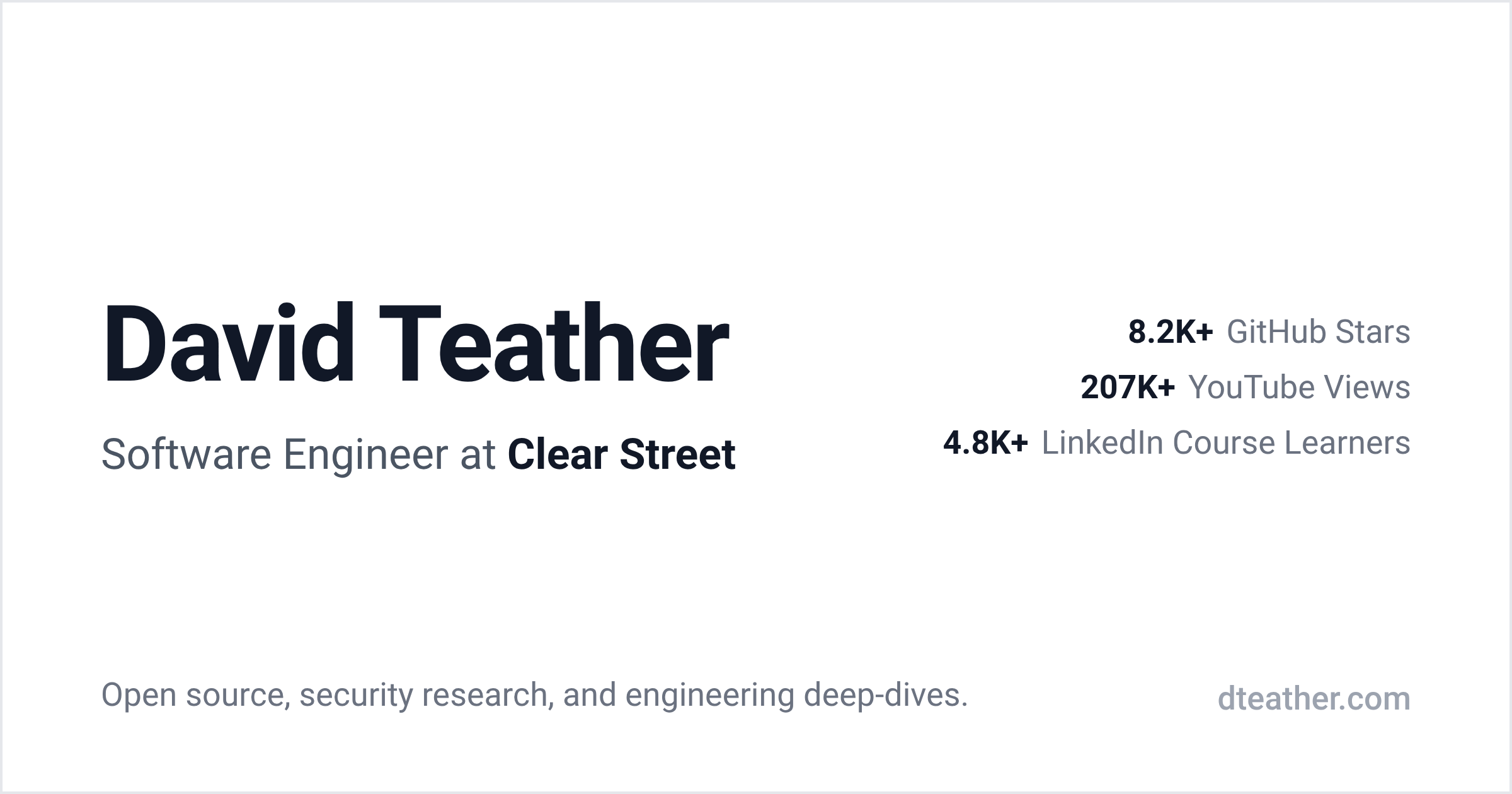 David Teather | Software Engineer